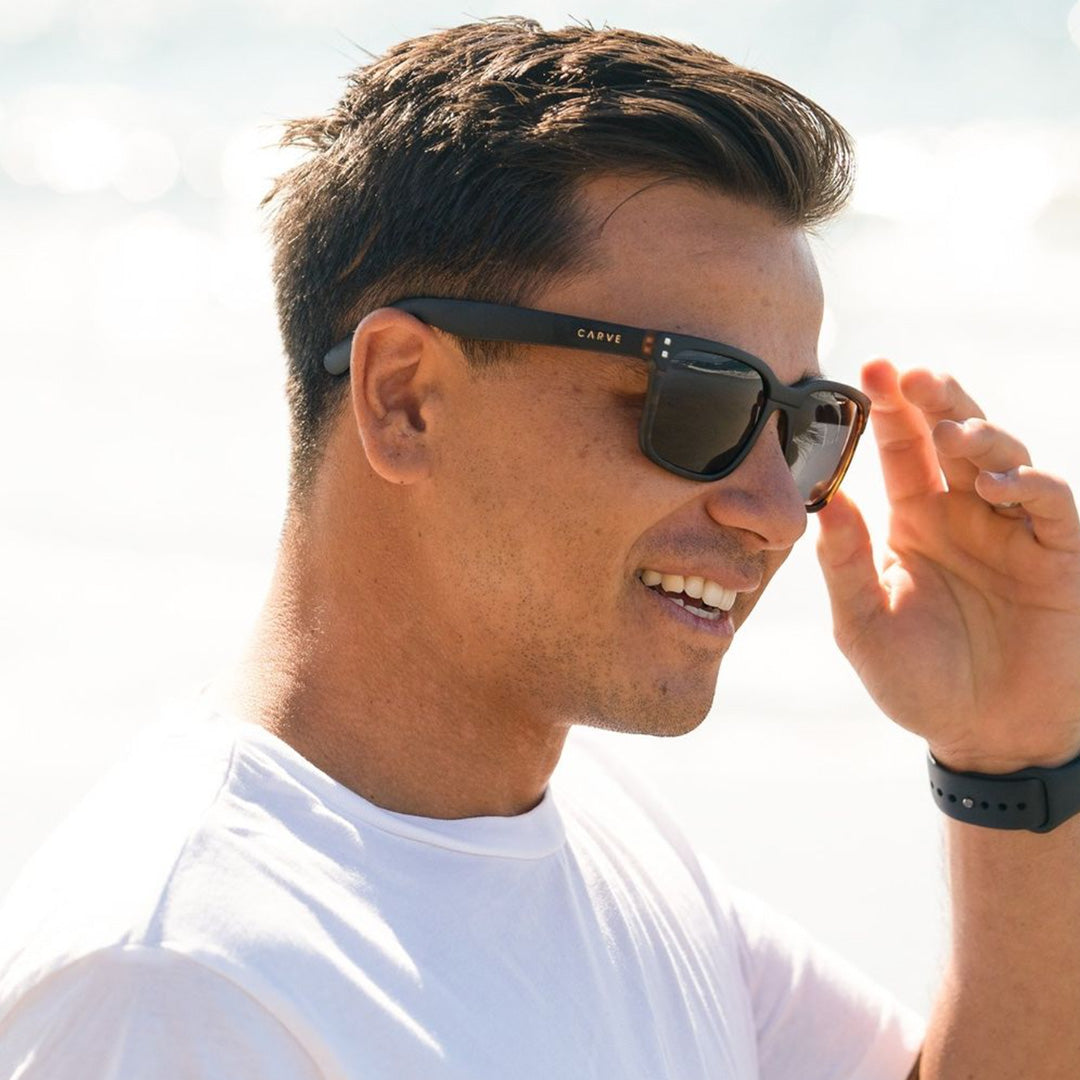 Rivals - Matte Black Tort Frame with Grey Polarized Lens