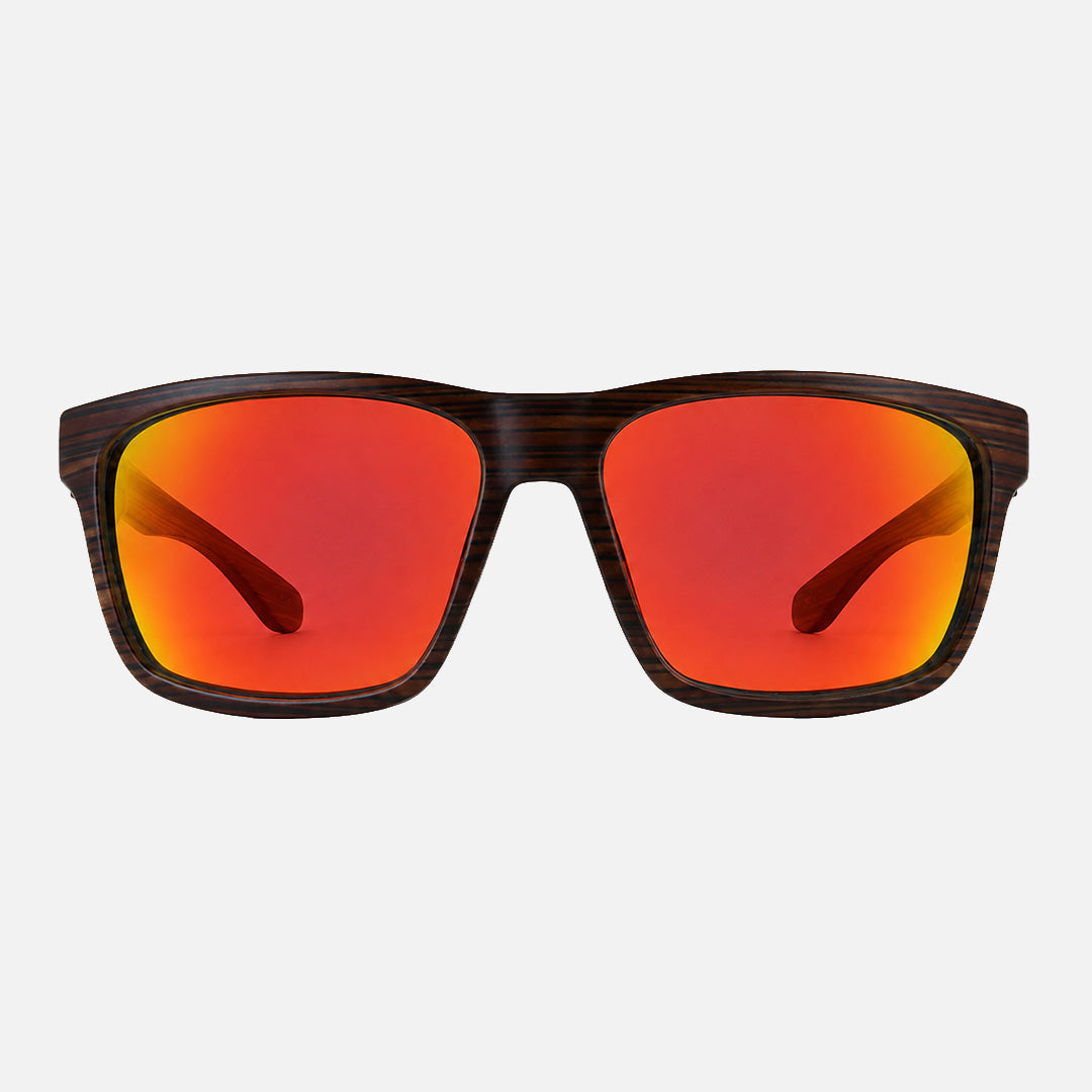 Altitude – Matte Brown Streak Frame with Polarized Red Iridium Lens