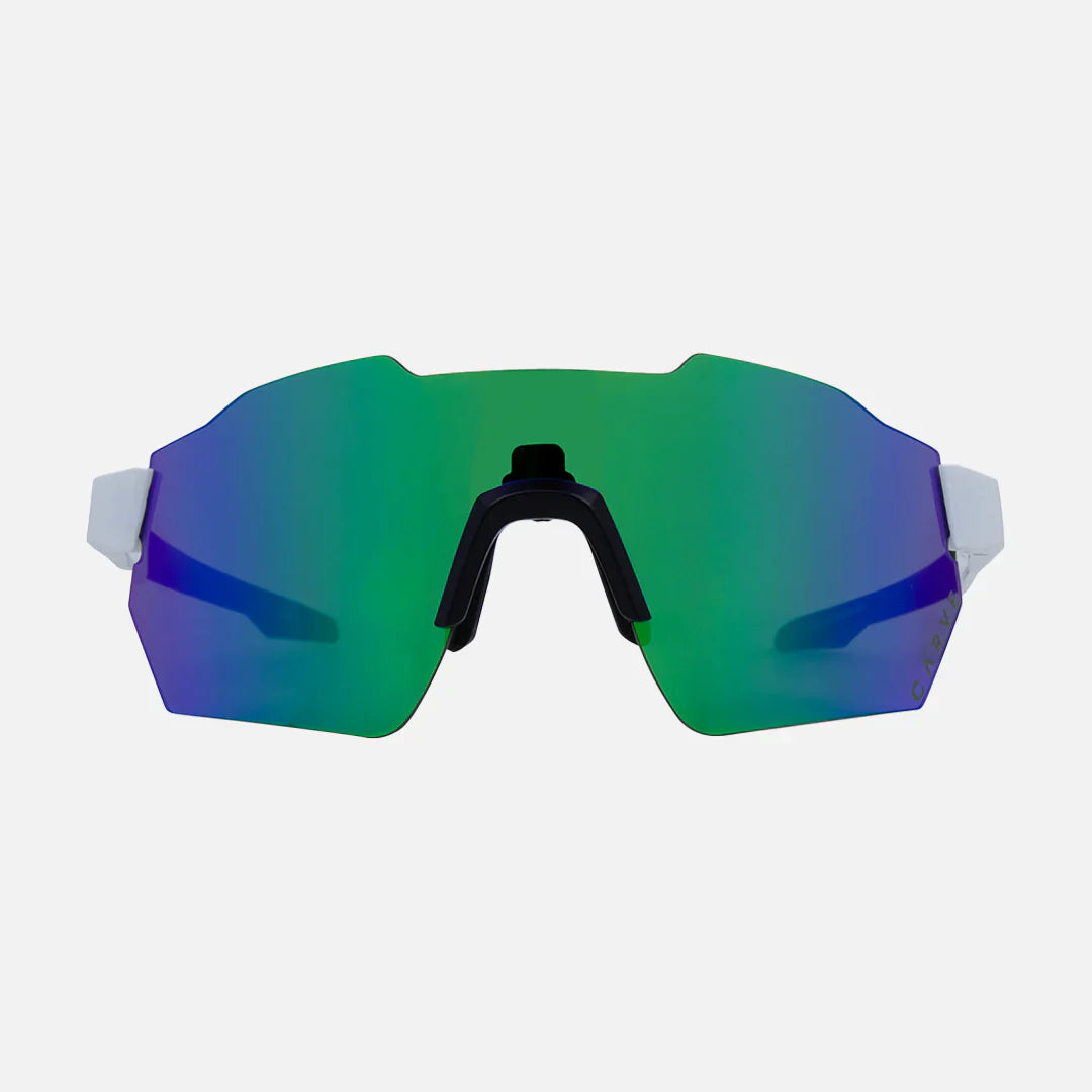 Level Up - Frame: Matte White <br> Lens: Rose with External Green Iridium