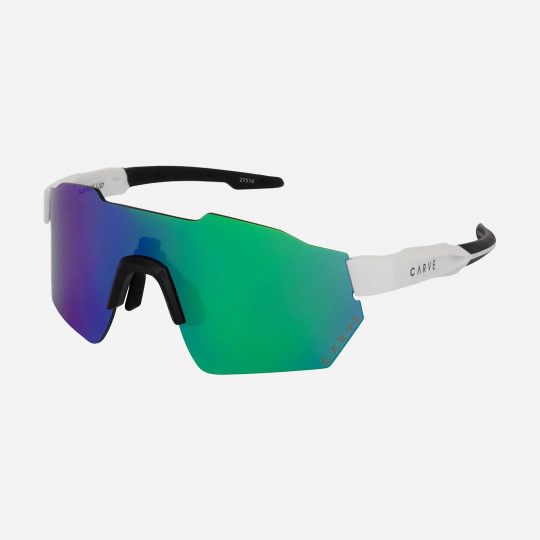 Level Up - Frame: Matte White <br> Lens: Rose with External Green Iridium