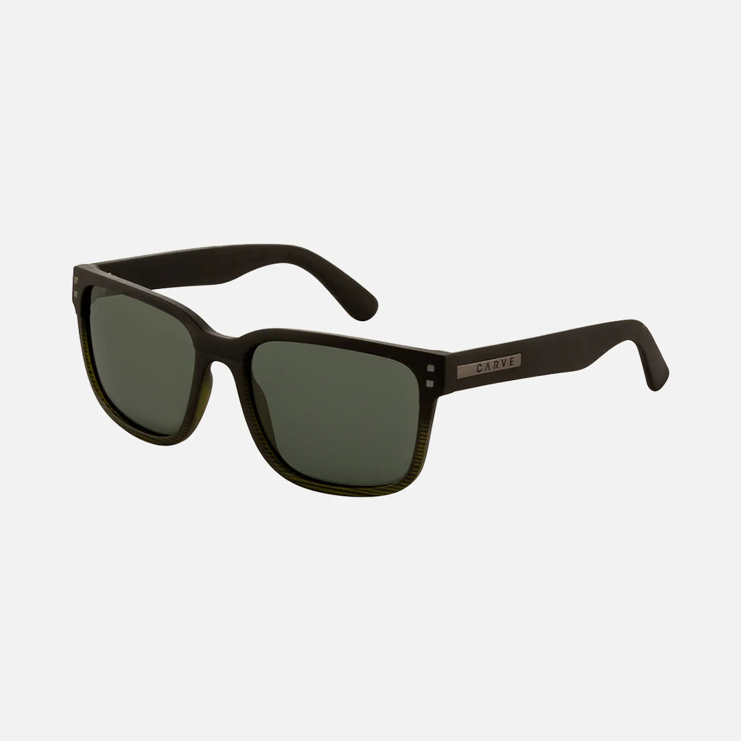 Rivals XL - Matte Black to Olive Streak  Frame with Green Polarized Lens