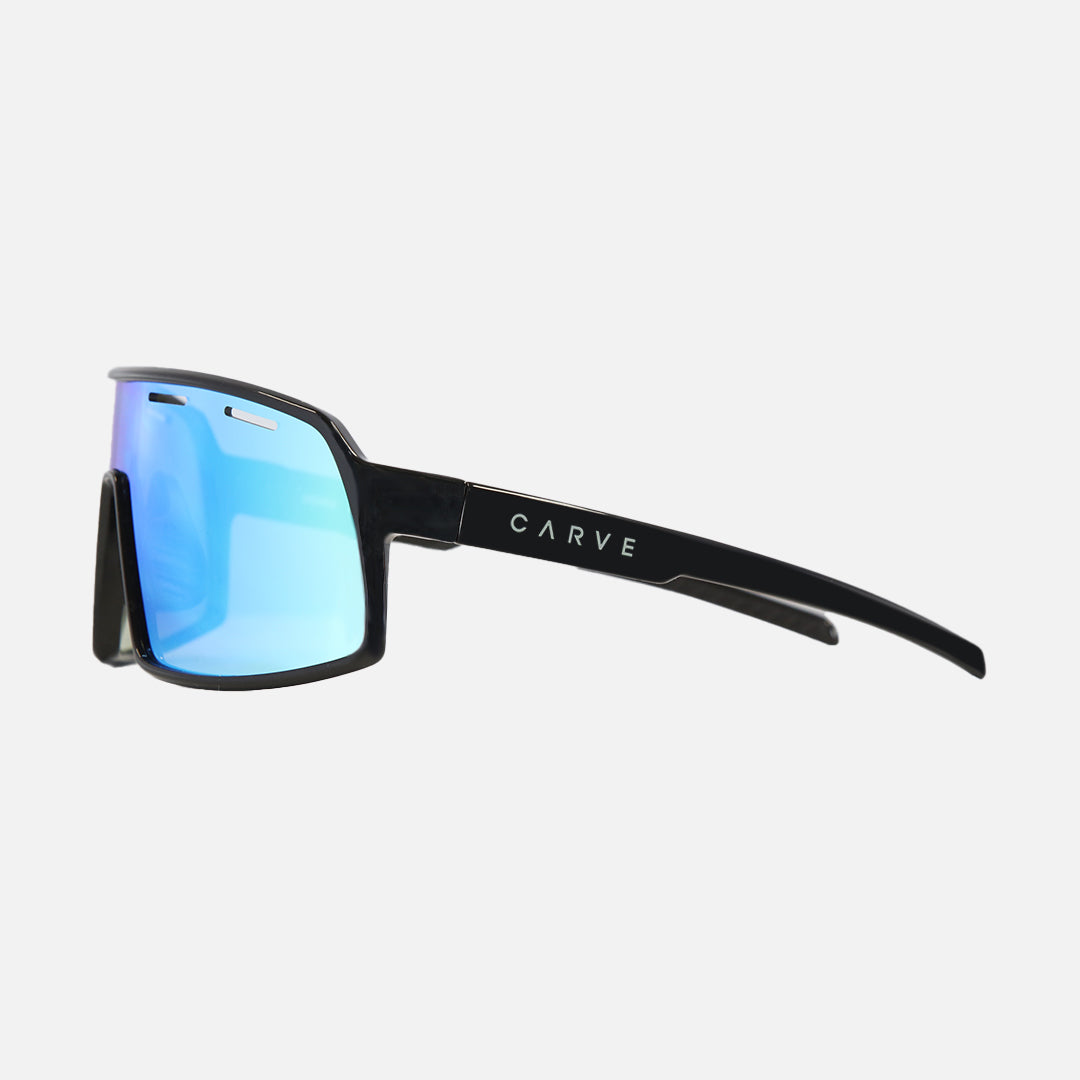 Sierra - Frame: Gloss Black <br> Lens: Rose with External Blue Iridium Lens plus Venting
