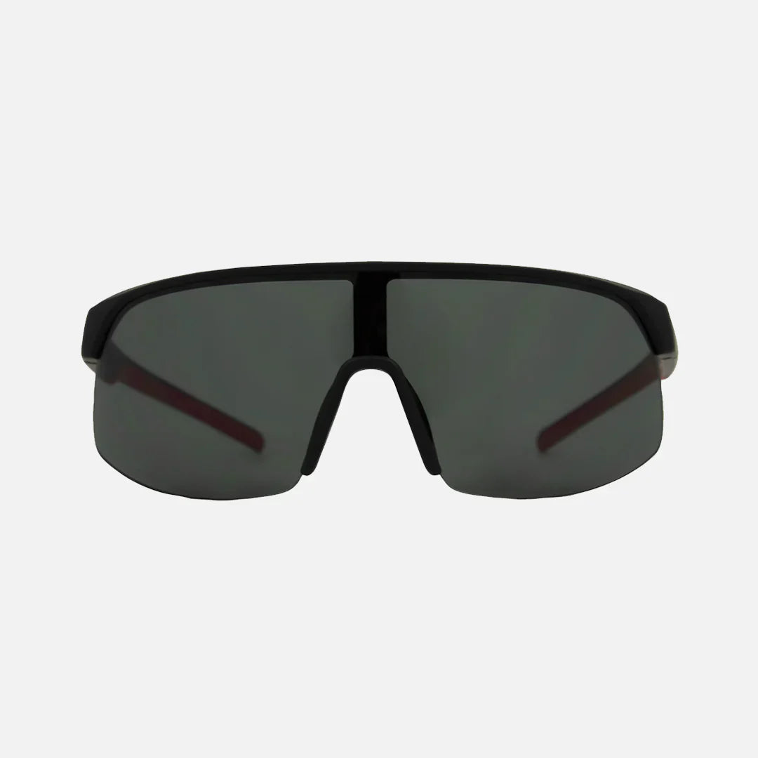 Velocity - Frame: Matte Black with Red Inner Temple <br> Lens: Grey