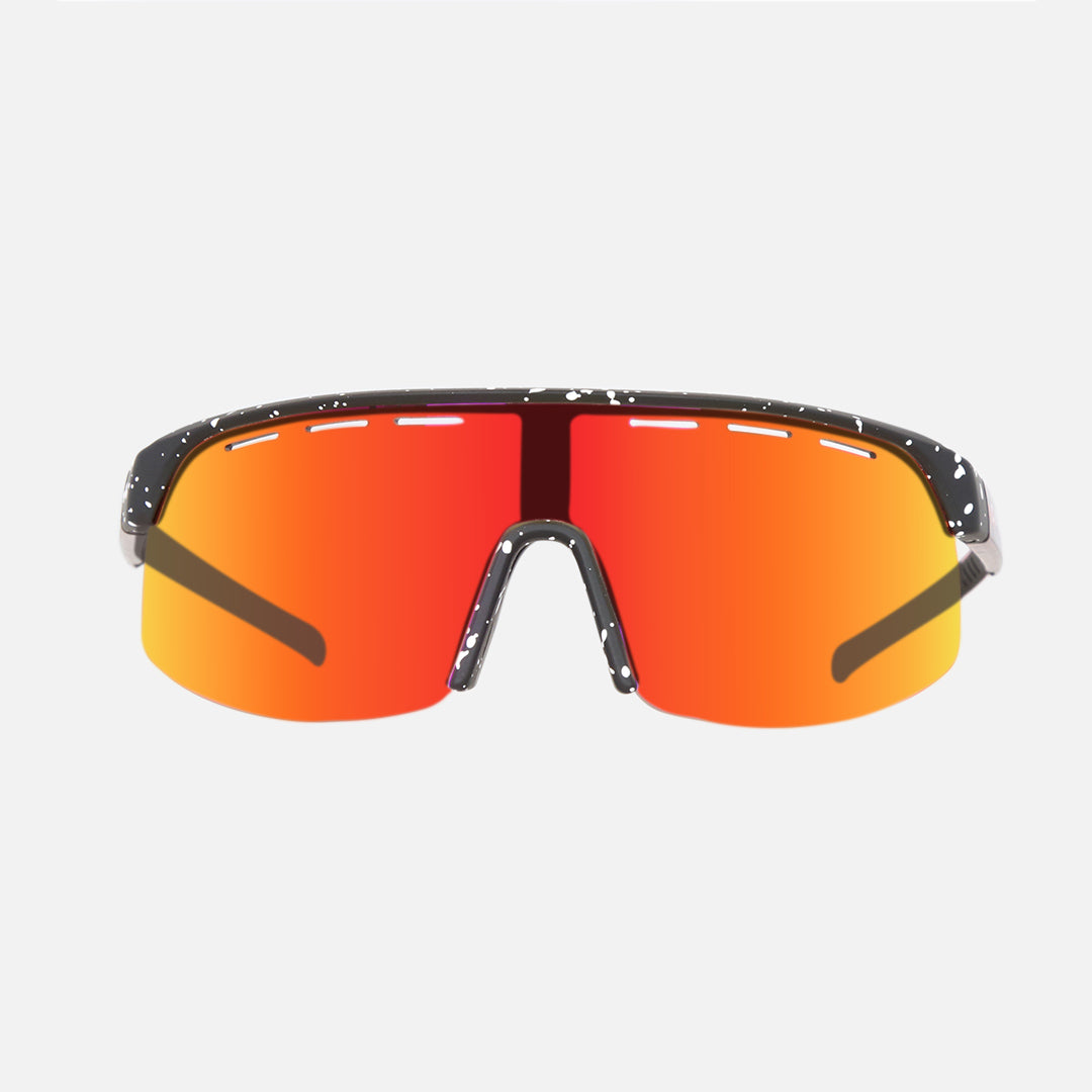 Velocity - Frame: Matte Black Splatter Paint <br> Lens: Grey with External Red Iridium plus Venting