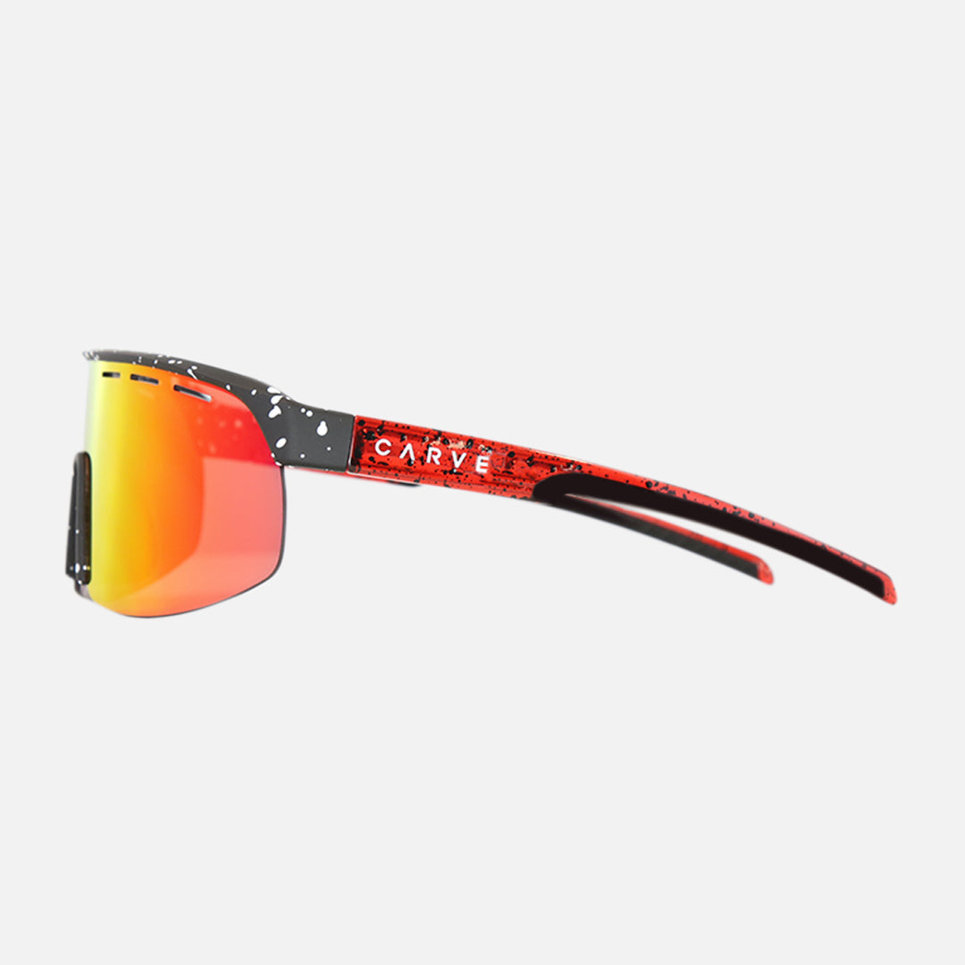 Velocity - Frame: Matte Black Splatter Paint <br> Lens: Grey with External Red Iridium plus Venting