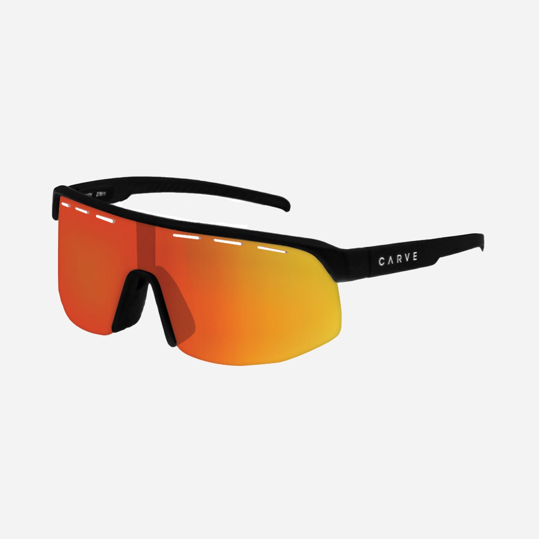 Velocity HD -  Matte Black Frame, Grey Lens HD with Red Iridium plus Venting