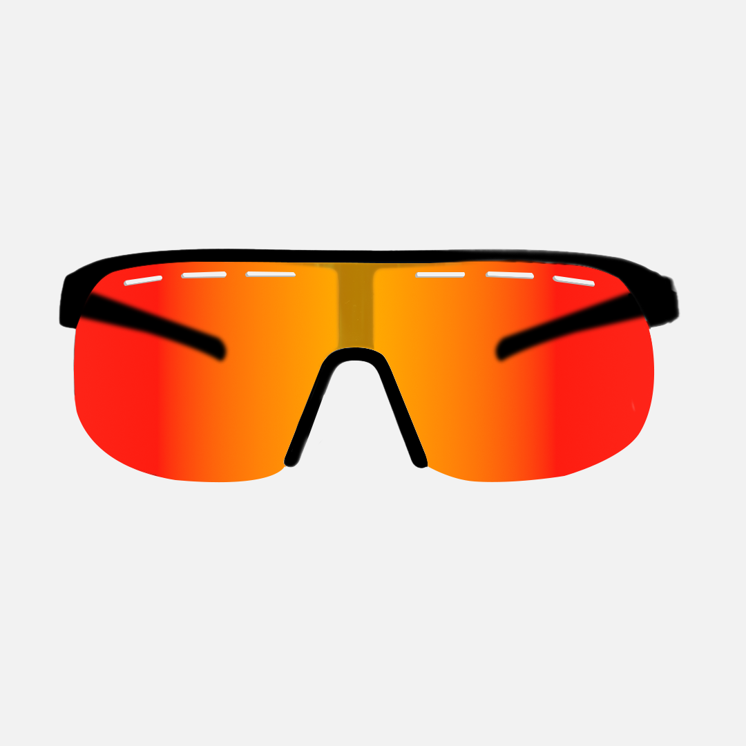 Velocity - Matte Black Frame, Grey Lens with Red Iridium plus Venting