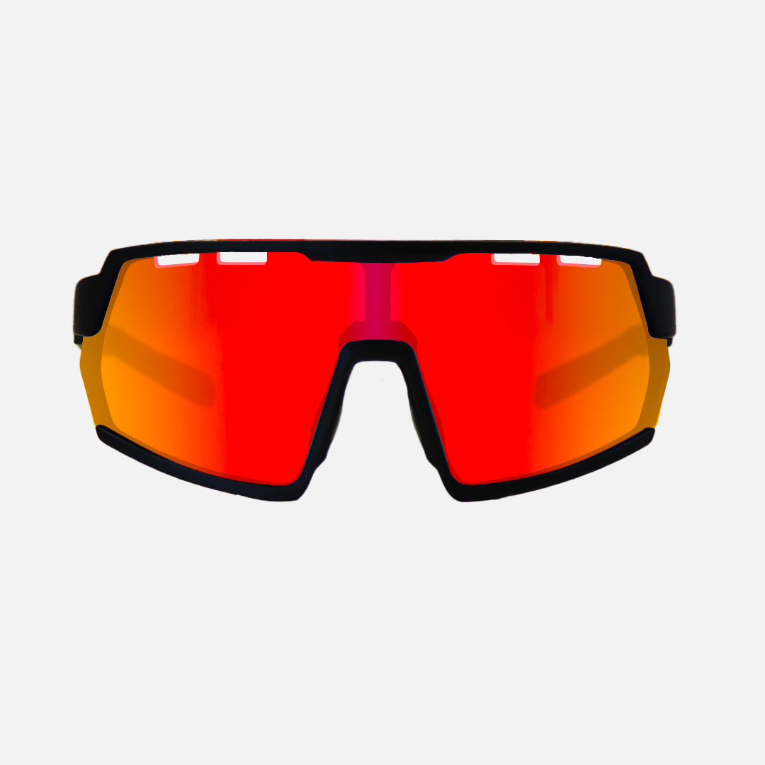 Legacy HD - Matte Black Frame Red Rubber Arm, Grey Lens with Red Iridium with Venting
