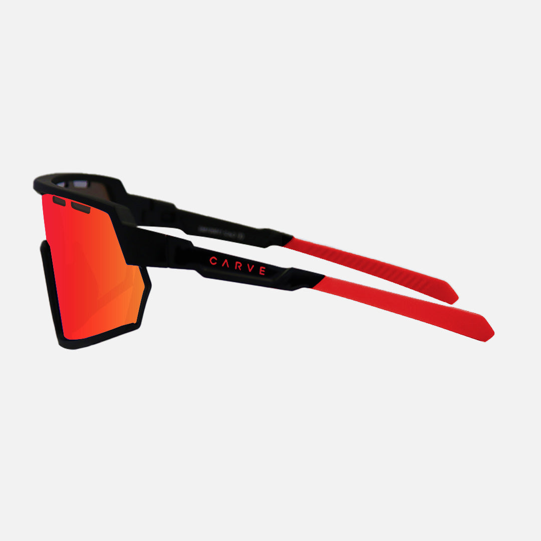 Legacy HD - Matte Black Frame Red Rubber Arm, Grey Lens with Red Iridium with Venting
