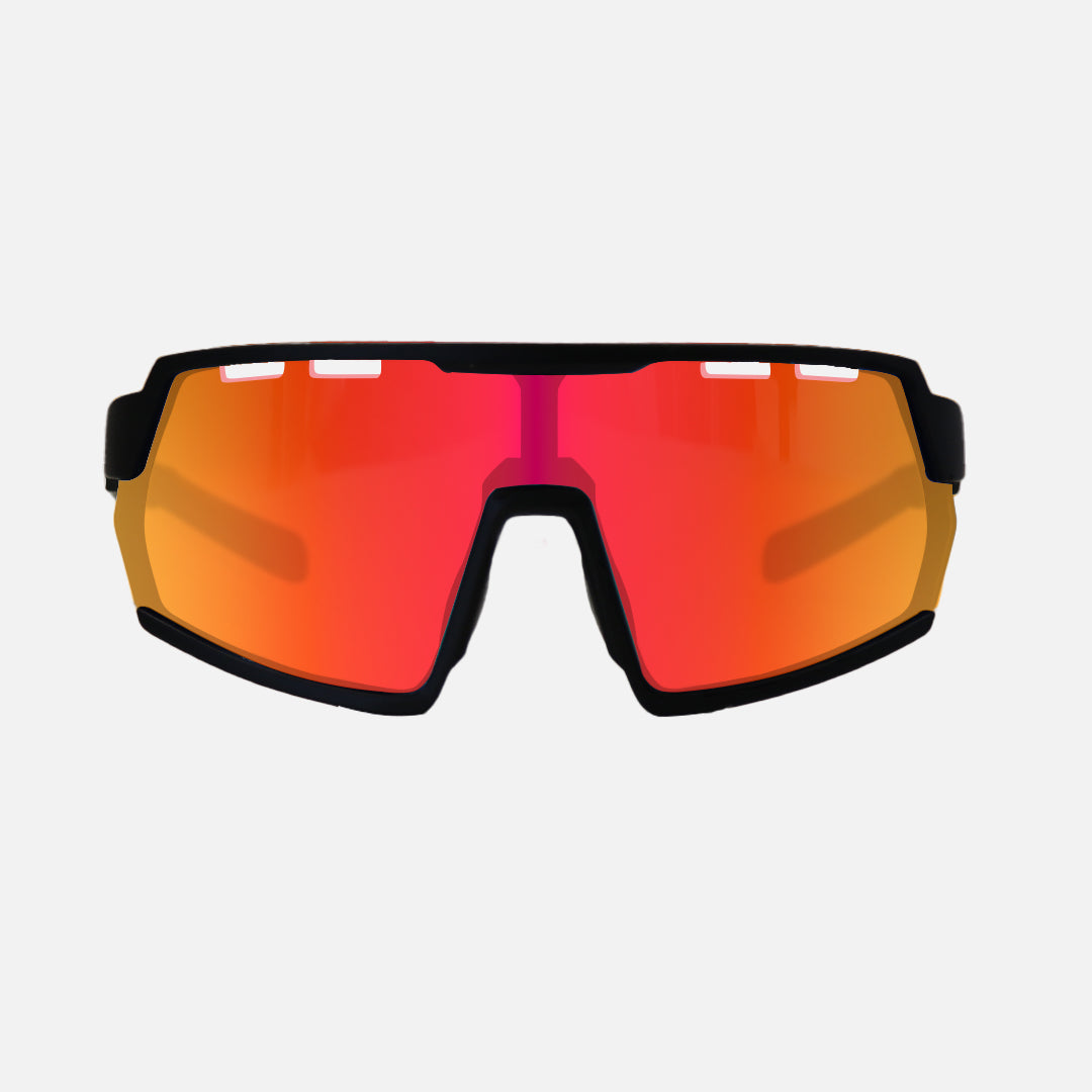 Legacy - Matte Black Frame Red Rubber Arm, Grey Lens with Red Iridium plus Venting