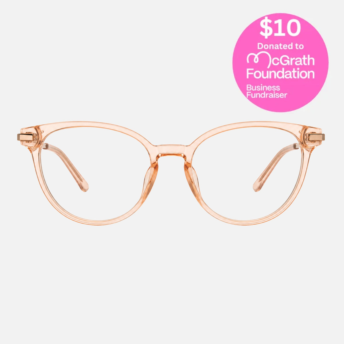 Dahlia - Blue Light Reading Crystal Pink Champagne Frame Glasses