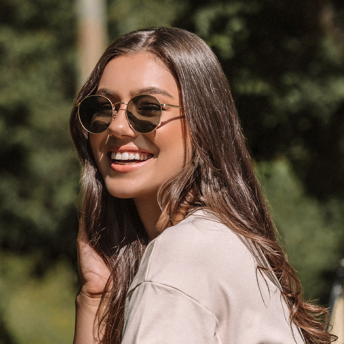 Heidi - Brushed Gold Brown Gradient Lens