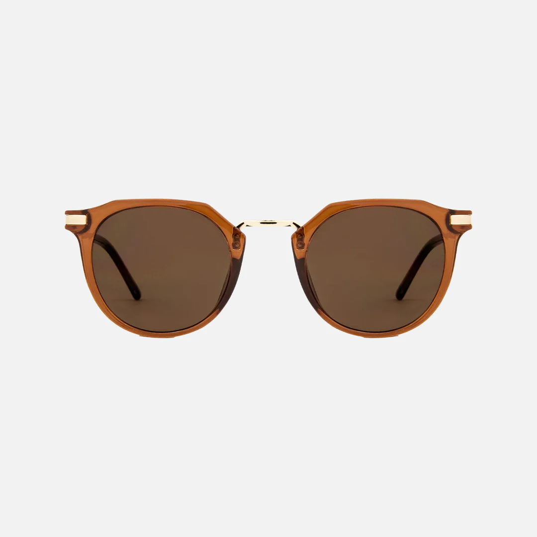 Frankie - Gloss Crystal Tobacco Gold Metal Brown Lens