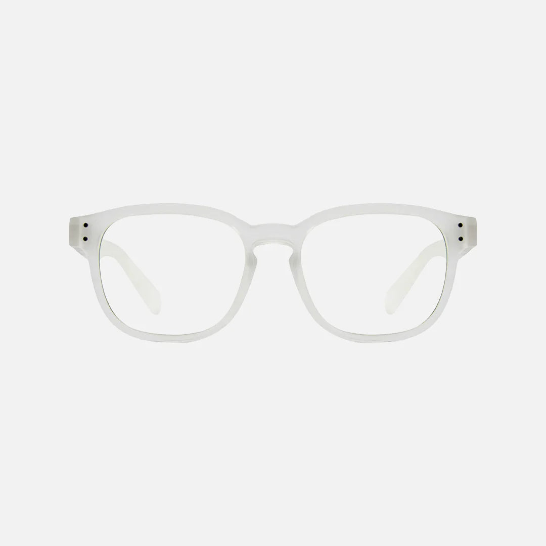Havana Jr - Blue Light Matt Translucent Clear Frame Glasses