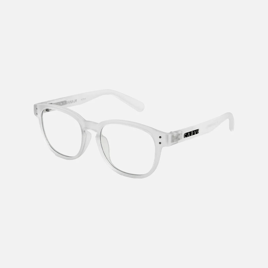 Havana Jr - Blue Light Matt Translucent Clear Frame Glasses