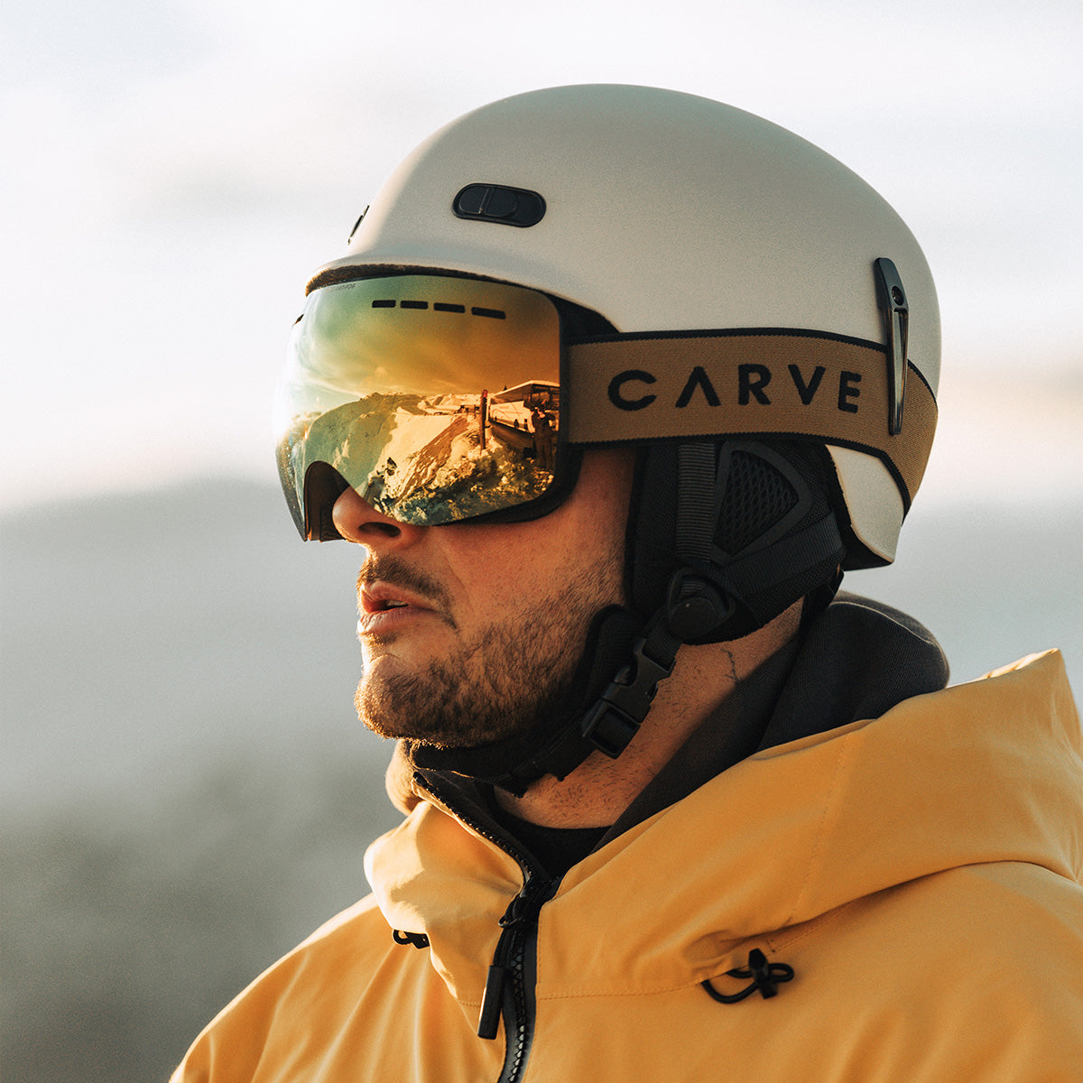 Titanium - Matt Black Frame, Amber Lens with Gold Mirror