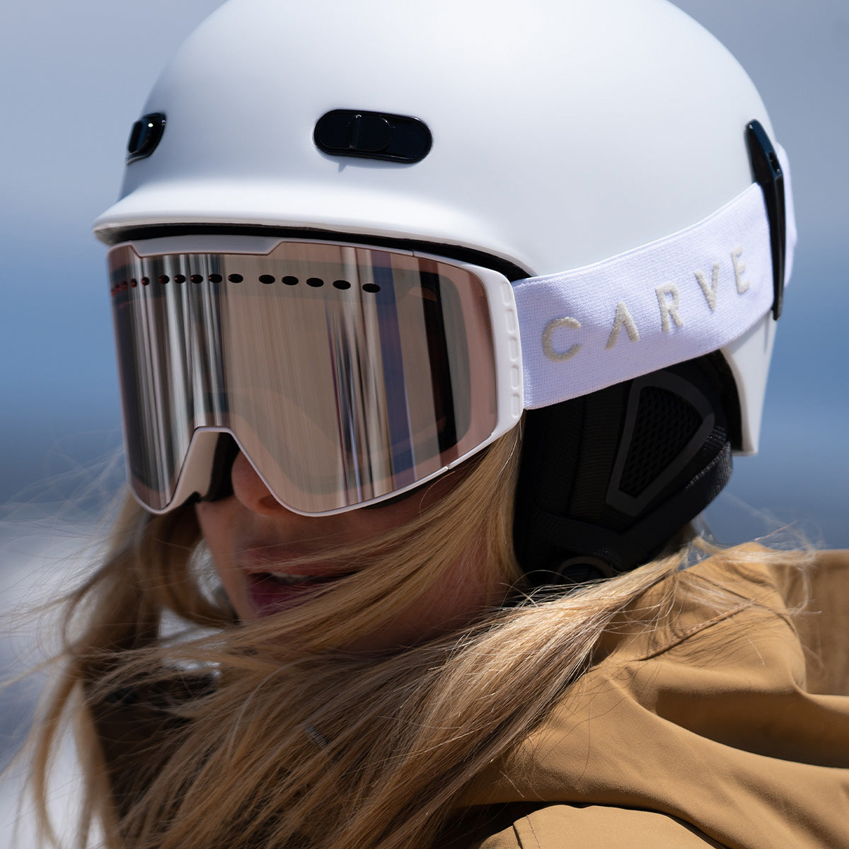 White Out - Matt White, Rose Lens with Silver Iridium with White Strap