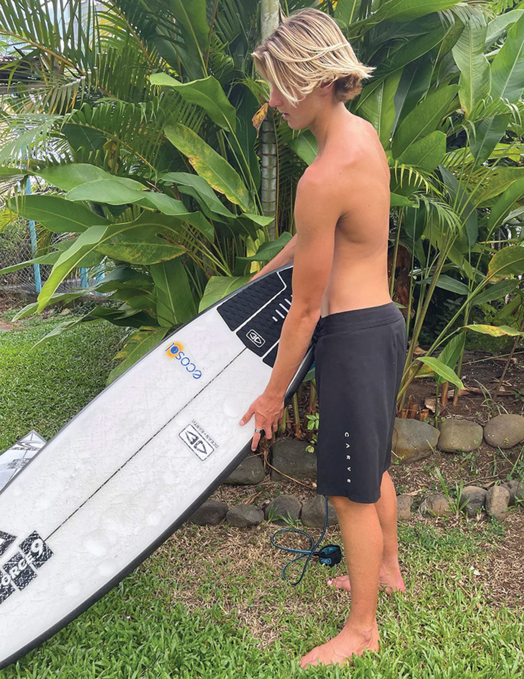 Power Up - Boys Elastic Waist Boardshort - Black