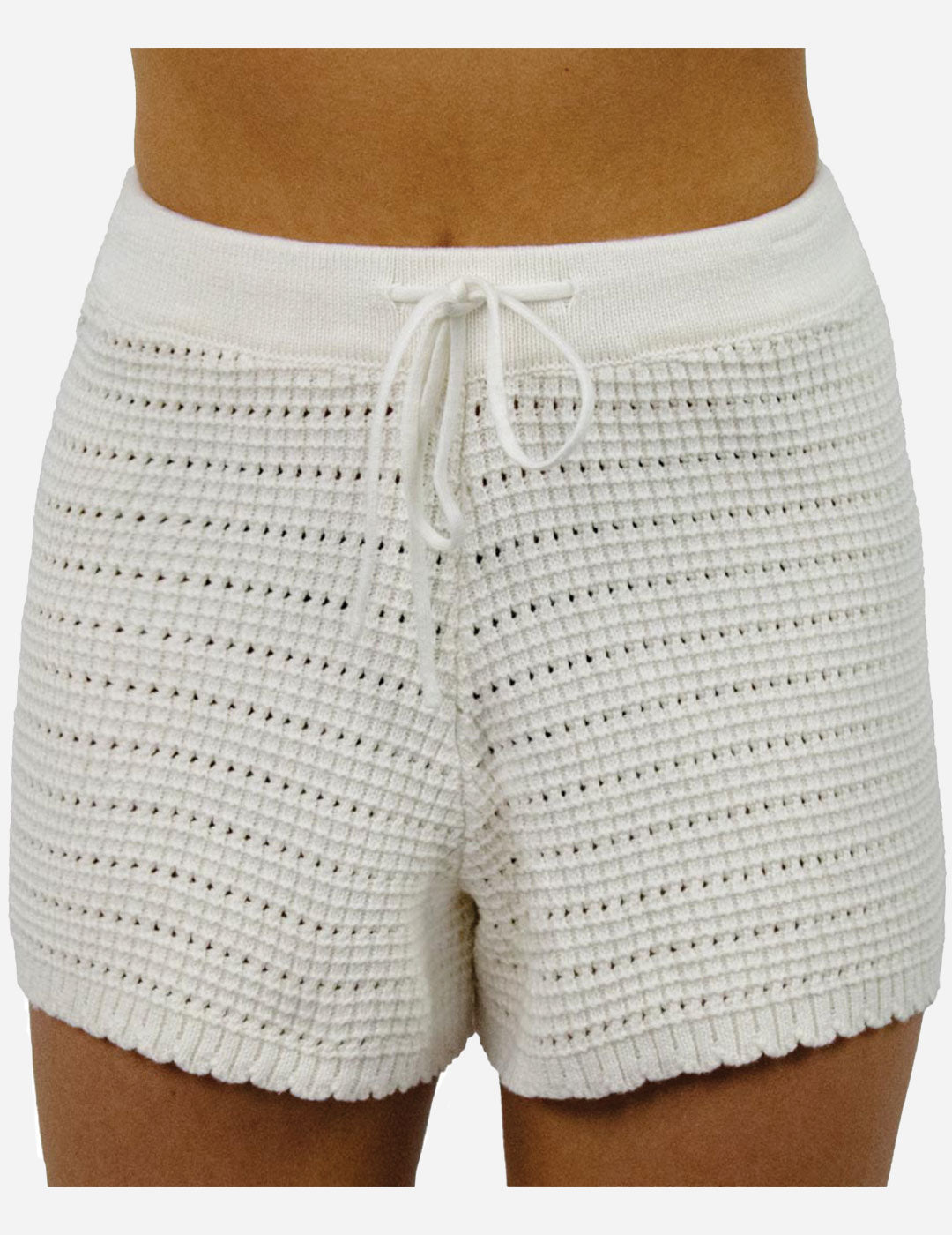 Stevie - Girls Crochet Short - Cream