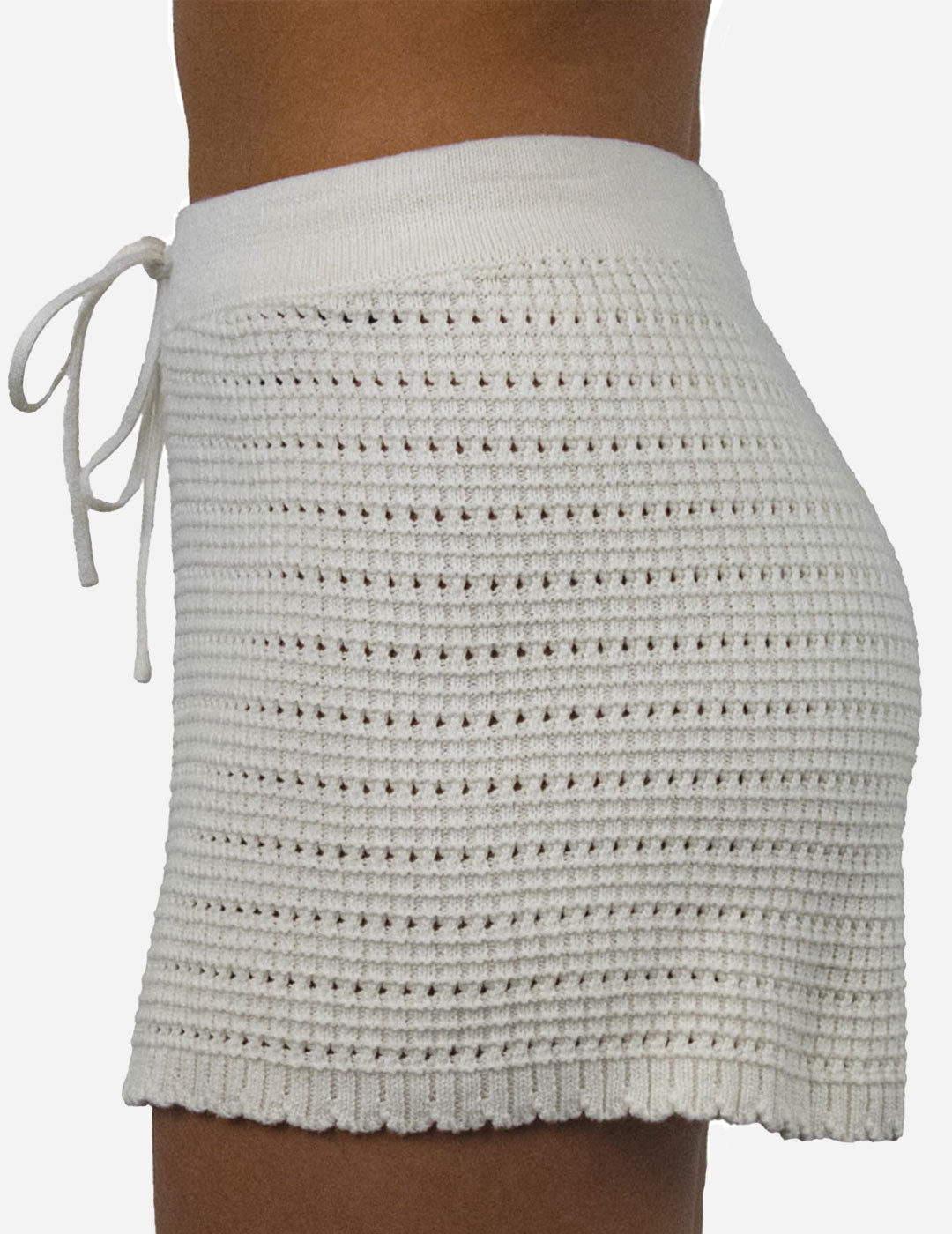 Stevie - Girls Crochet Short - Cream