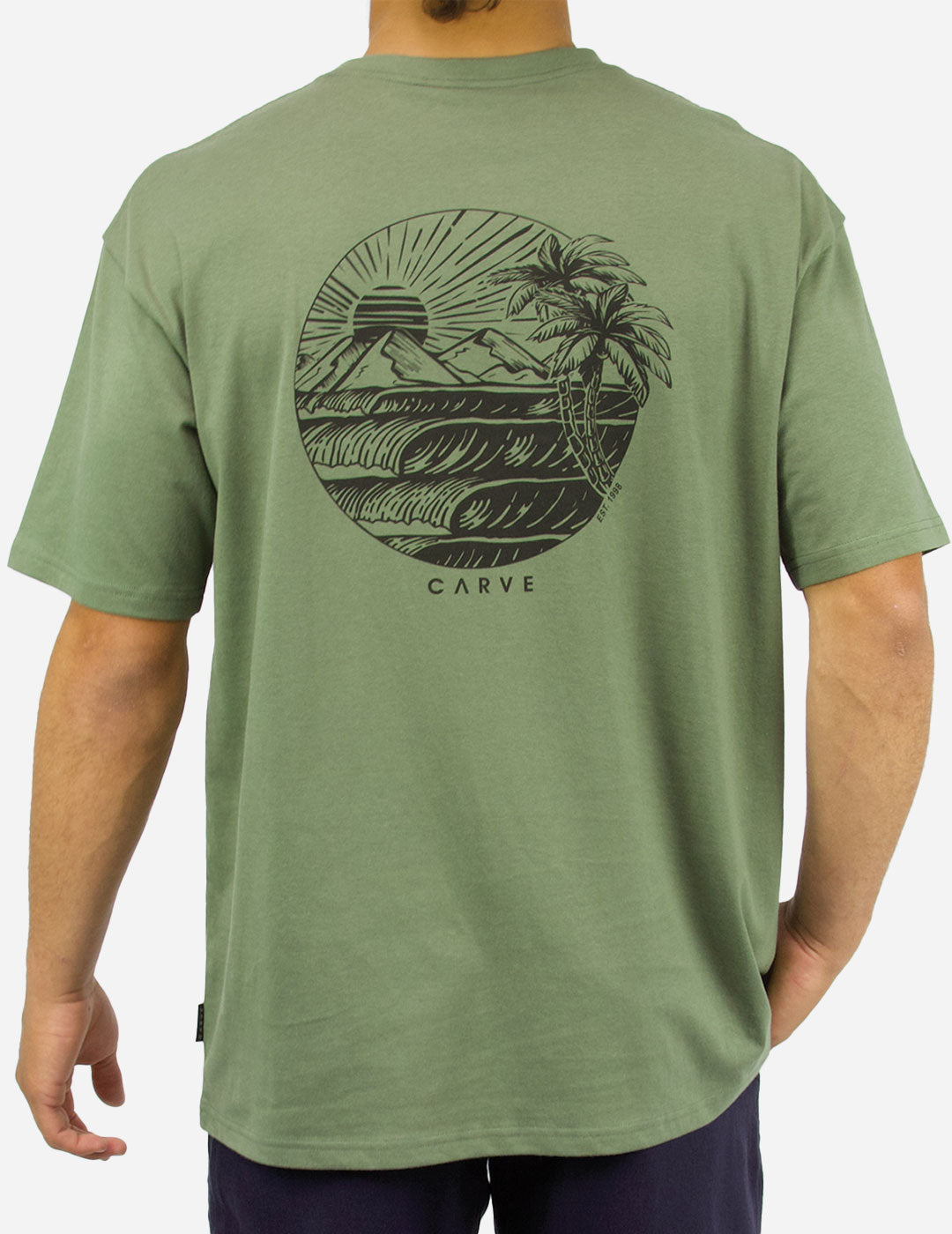 EVENTIDE-  Men's Oversized Short Sleeve Tee - Moss Green