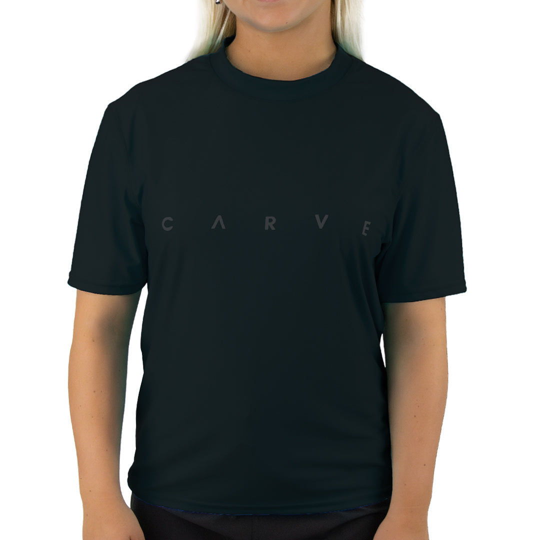 Wipe Out - Womens Short Sleeve Rash Vest - Black