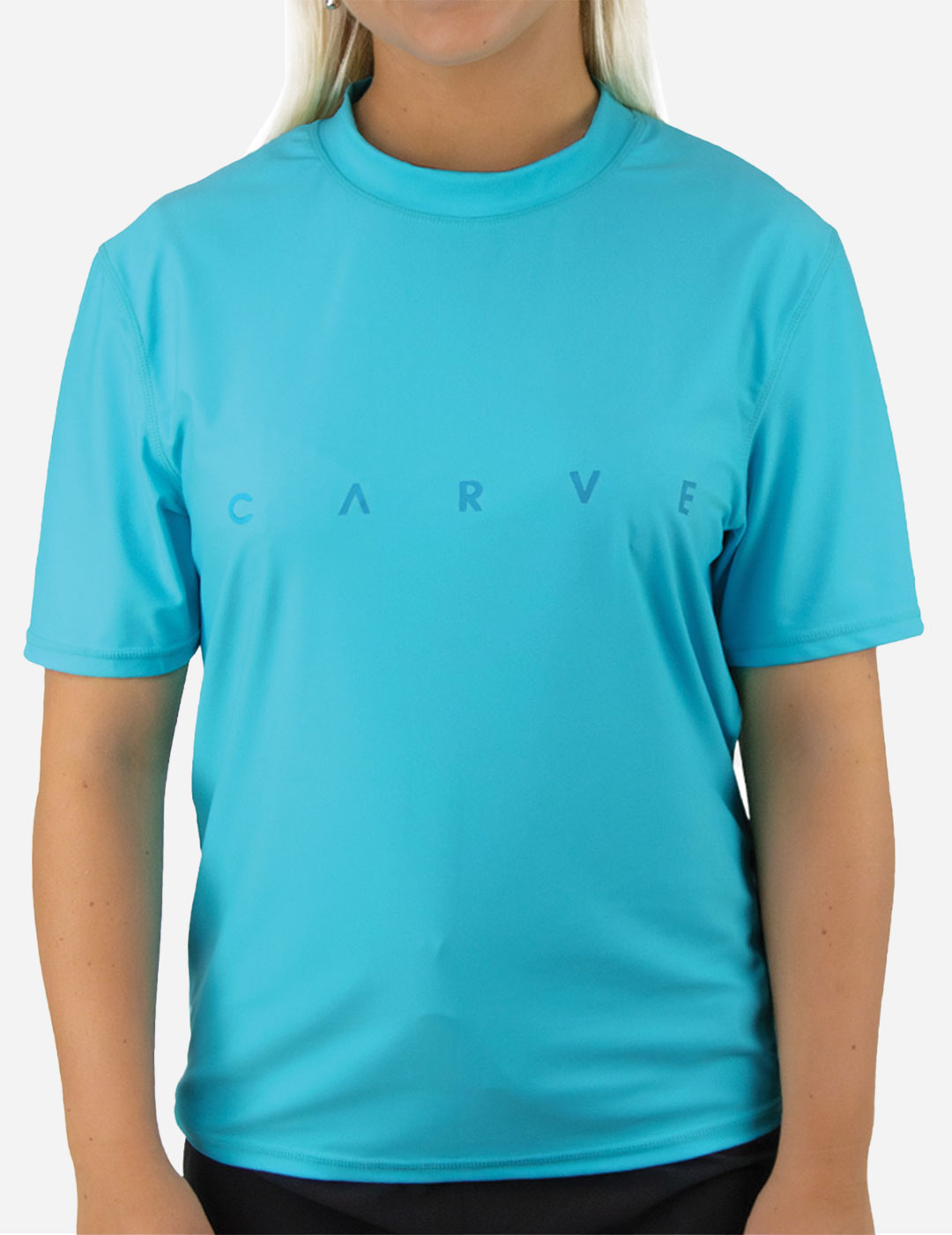 Wipe Out - Girls Short Sleeve Rash Vest - Aqua