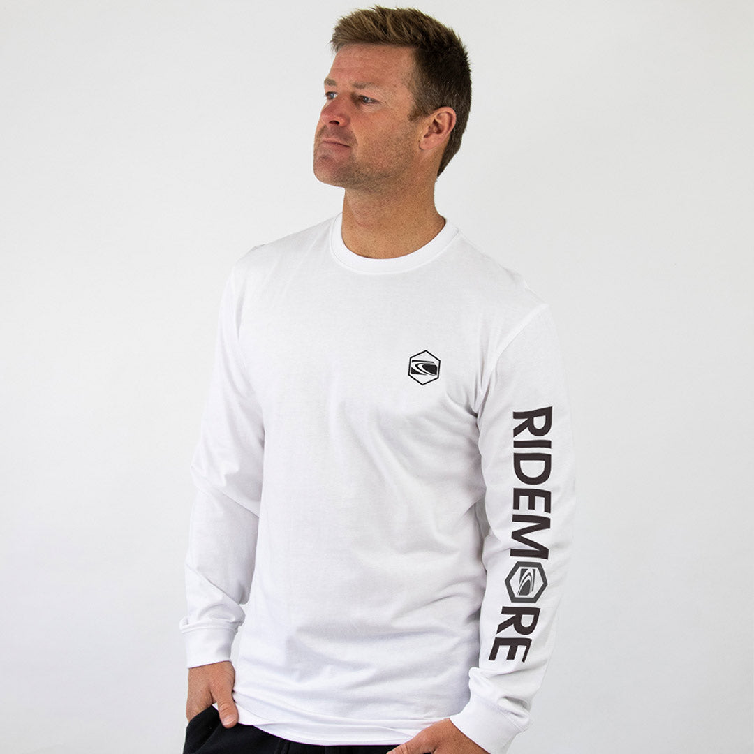 Mountain Rider Long Sleeve T Shirt - White