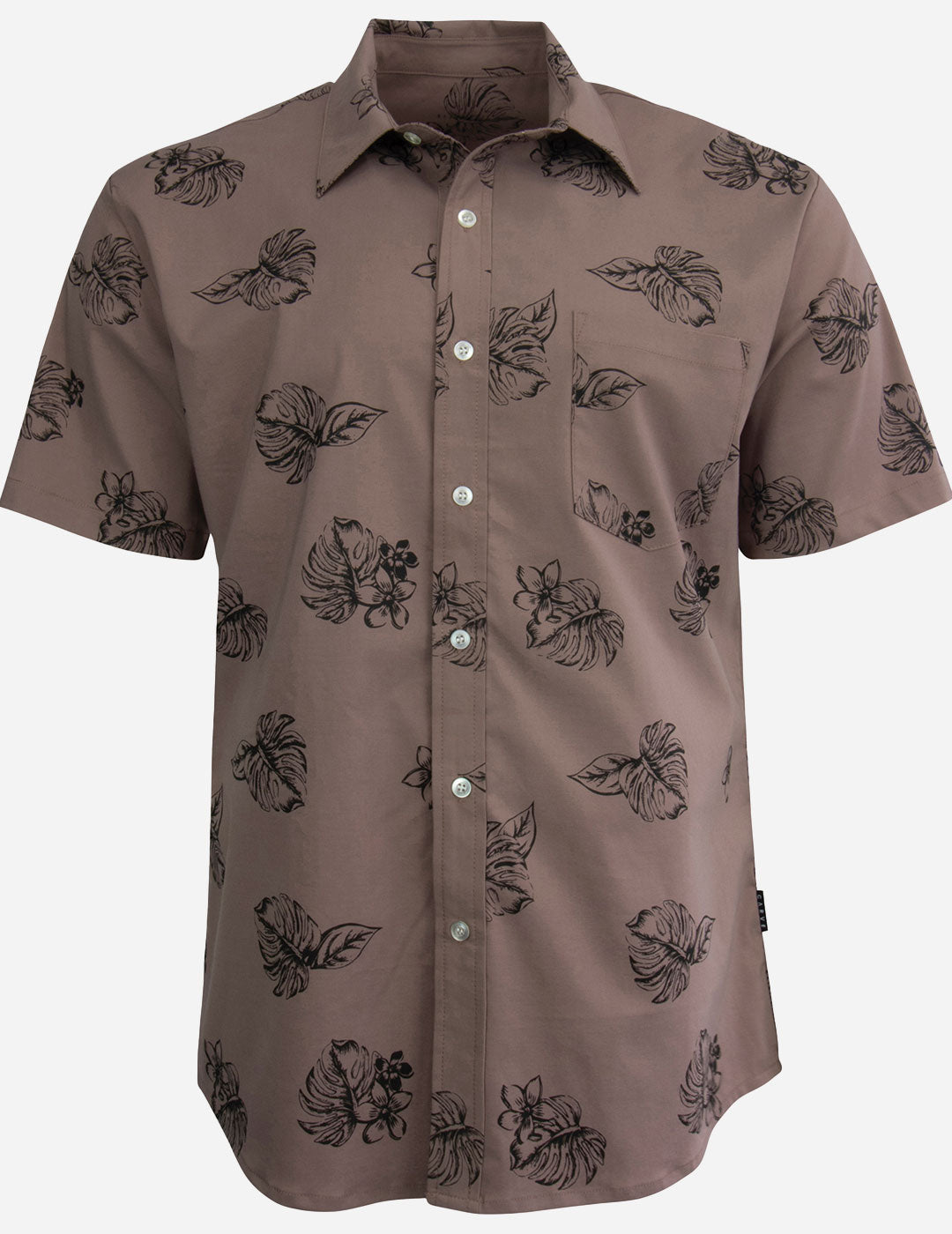 Sandy Side - Mens Short Sleeve Button Up Shirt - Plum
