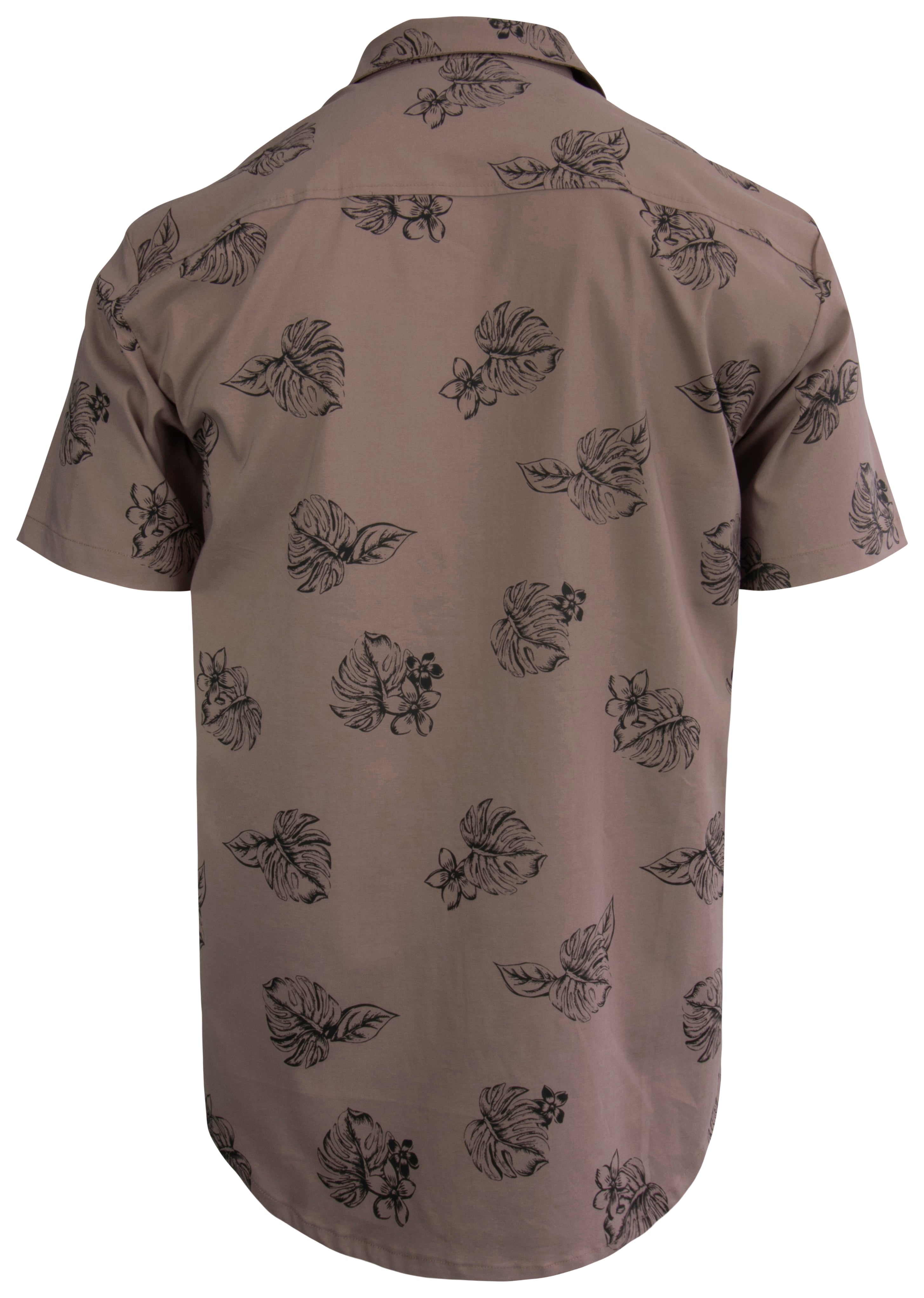 Sandy Side - Mens Larger Sizes Short Sleeve Button Up Shirt - Plum