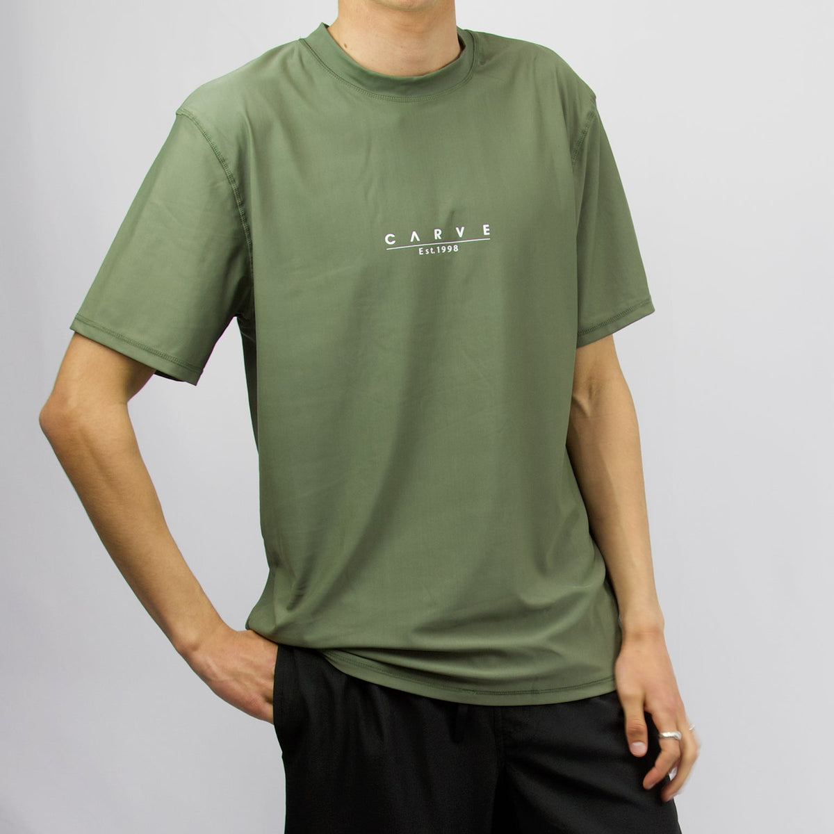 INSIGNIA mens short sleeve tee rashie KHAKI