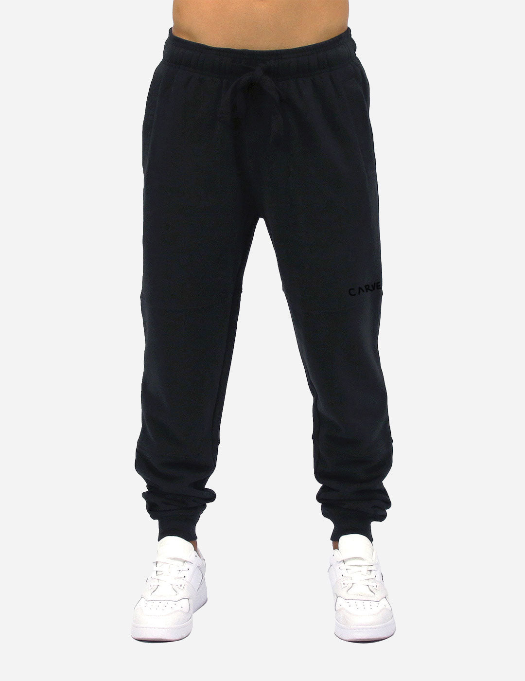 FLUID - Men’s Elastic Waist Rib Cuff Track Pants - Black