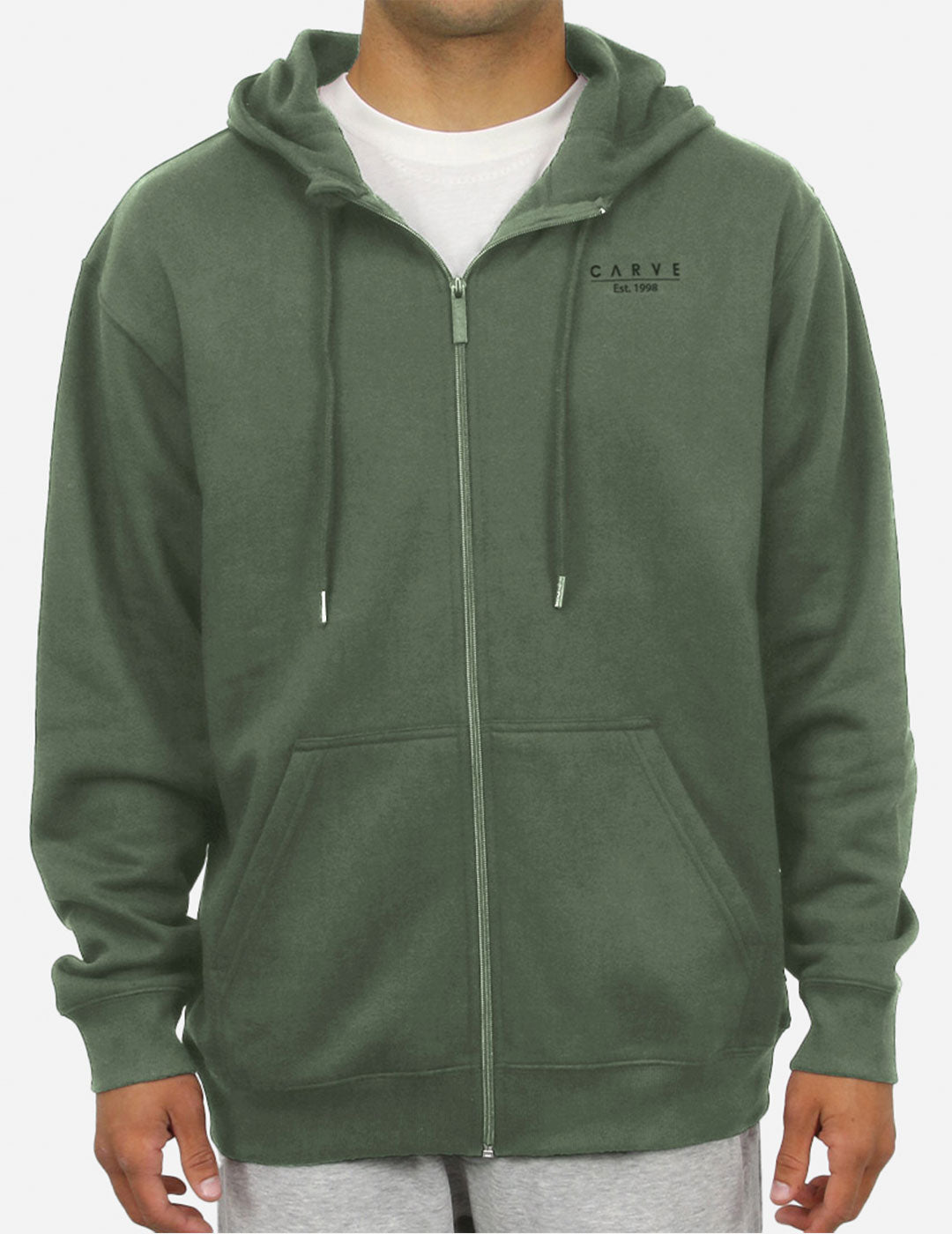 MYSTIC - Men’s Zip Hoodie Fleece - Moss Green
