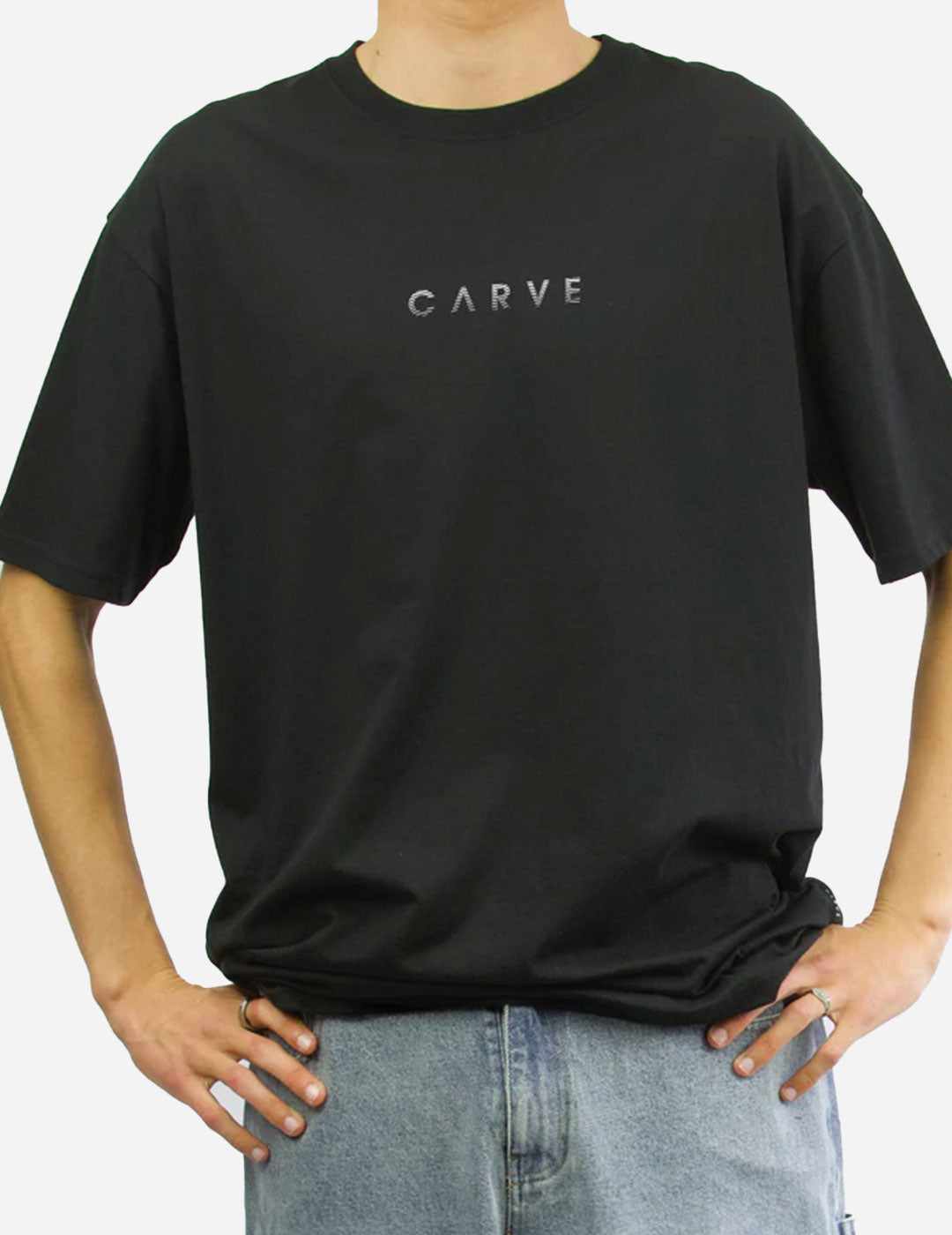 EXILE - Men's oversized short sleeve tee - Black