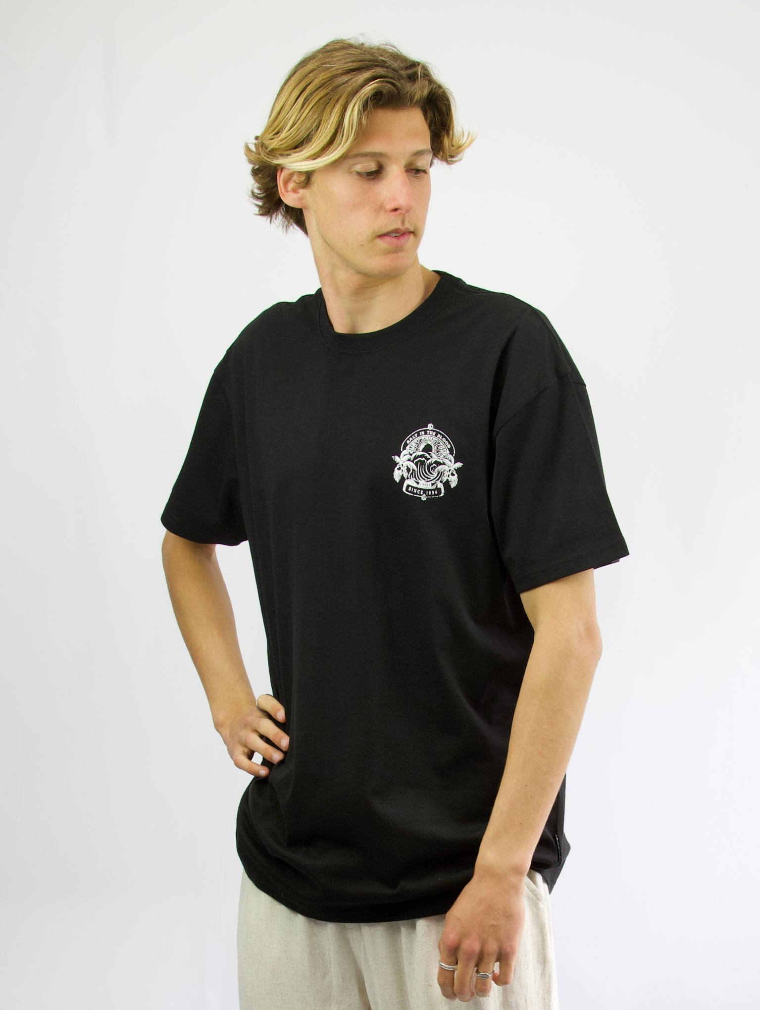 SALT IN THE BLOOD - Men's Basic Short Sleeve Tee - Black