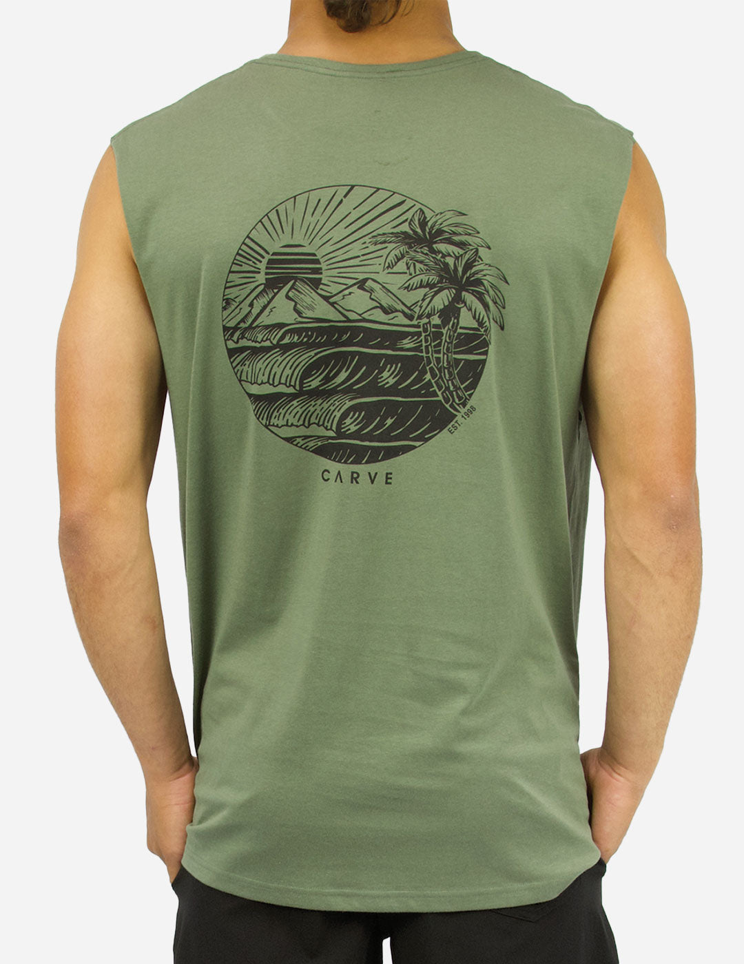 EVENTIDE - Men's sleeveless muscle top - Moss Green