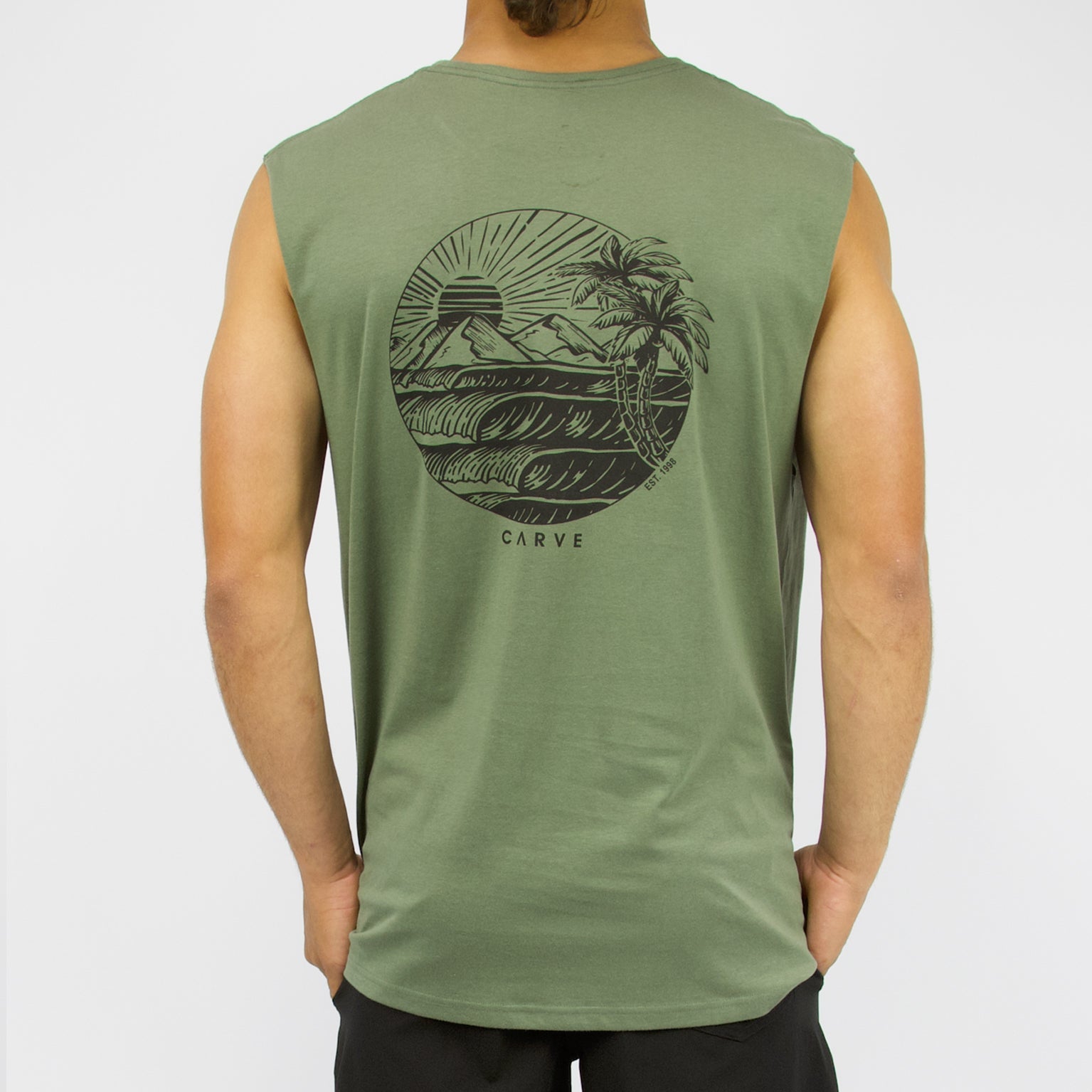 EVENTIDE - Men's sleeveless muscle top - Moss Green
