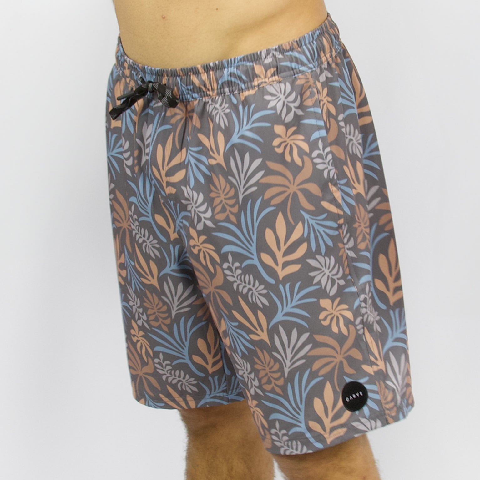 TULLY - Men's elastic waist boardies - Charcoal