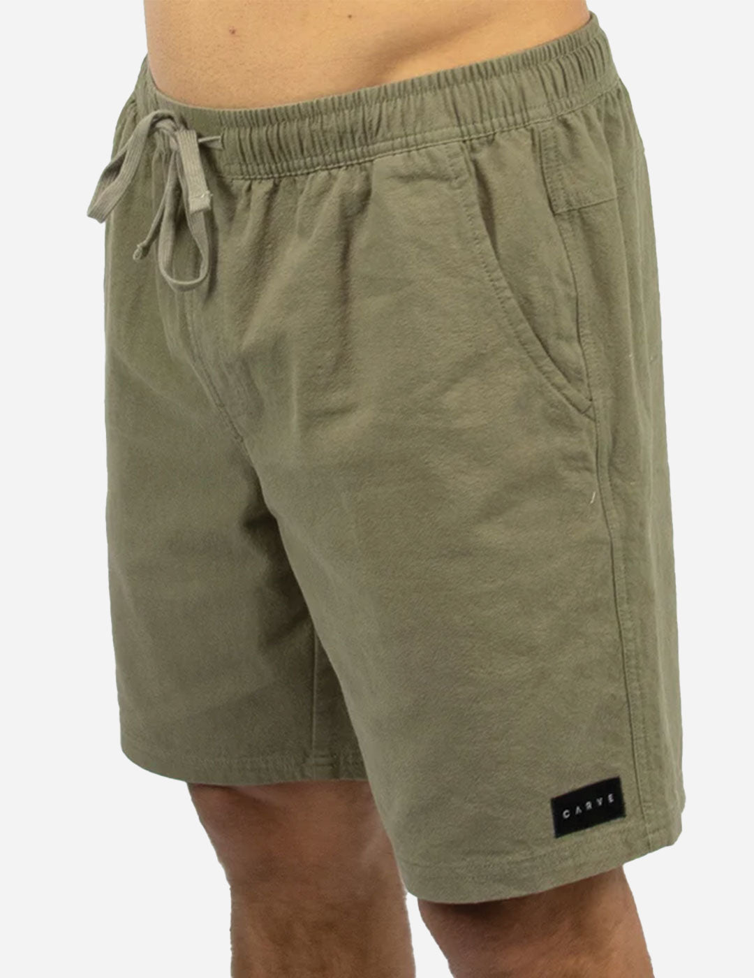 OXFORD - Men's elastic waist volley short - Olive Brown