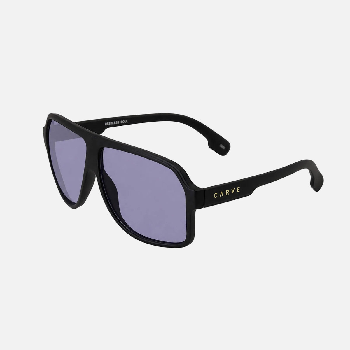 RESTLESS SOUL - MATTE BLACK FRAME WITH VIOLET LENS