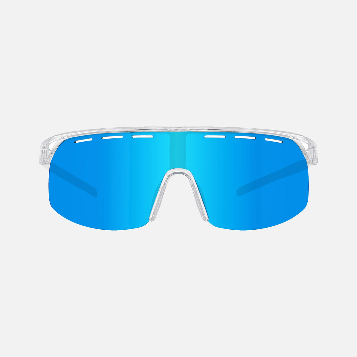 VELOCITY - CLEAR FRAME, GREY LENS WITH BLUE IRIDIUM PLUS VENTING