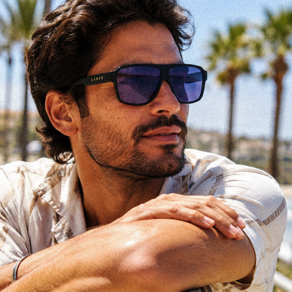 RESTLESS SOUL - MATTE BLACK FRAME WITH VIOLET LENS
