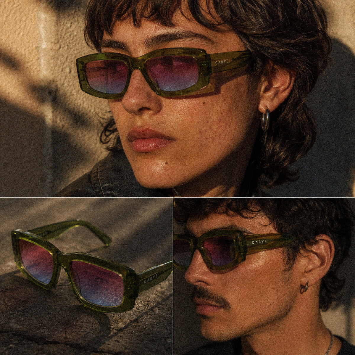 Tempted - Translucent Moss Frame Pink Gradient Lens